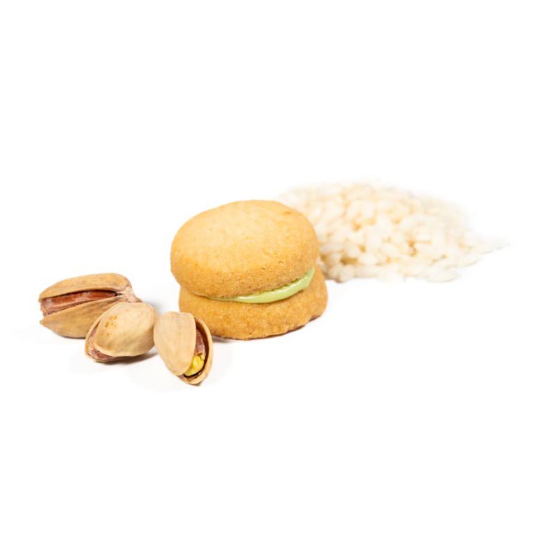 Baci di Dama with Sicilian almond produced in the territory of Avola and Vercellese Rice Flour with white chocolate flavored with orange and cinnamon